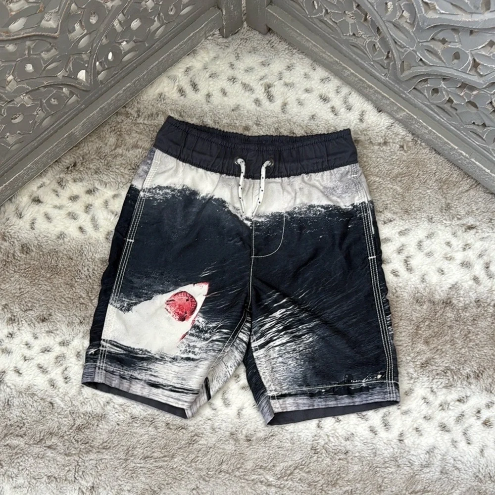 GAP Kids shark swim trunks boys XSmall beach pool party tropical California
